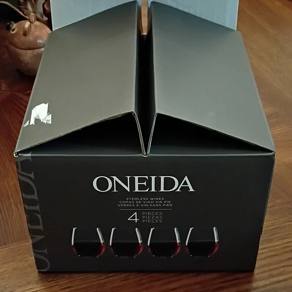 Oneida Clear Stemless Wine Glass Set - Picture 5 of 7